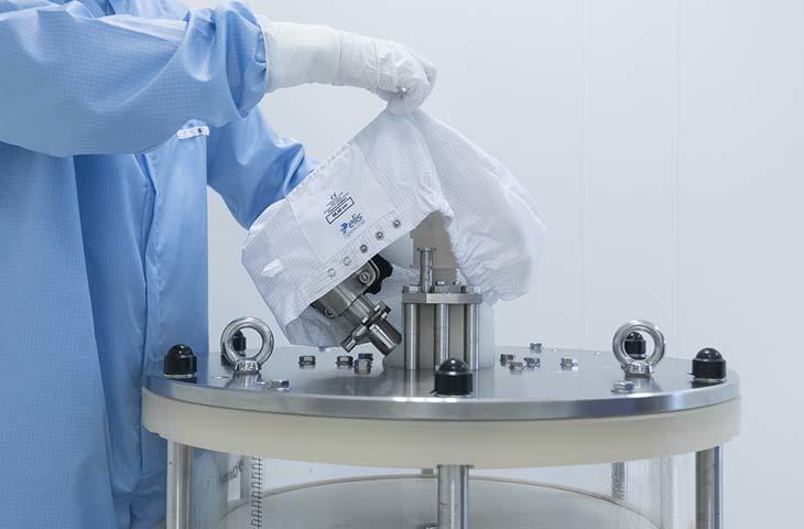 Autoclave bowl cover over bowl in cleanroom